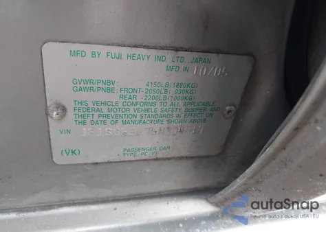 2006 Subaru Forester 2.5X из США, поврежденный, VIN JF1SG63676H734917